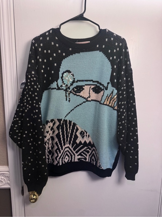 Organically Grown Sweaters - Vintage Graphic Crewneck Knit Sweater